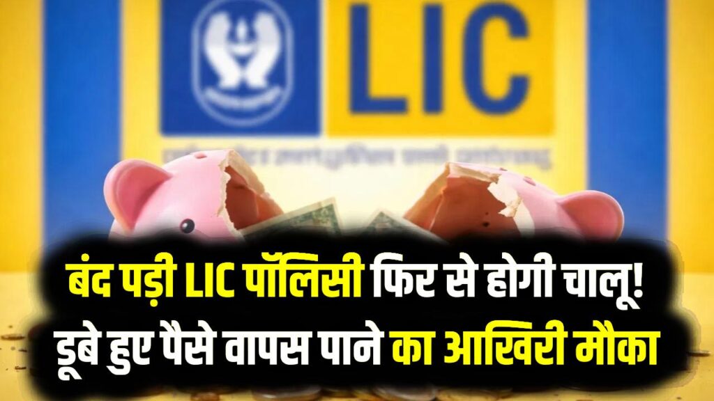 बंद पड़ी LIC पॉलिसी फिर से होगी चालू! डूबे हुए पैसे वापस पाने का आखिरी मौका, बस अपनाएं ये आसान तरीका और पाएं पूरा फायदा