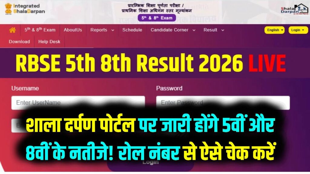 Rajasthan 5th 8th Result 2026: शाला दर्पण पोर्टल पर जारी होंगे 5वीं और 8वीं के नतीजे! रोल नंबर से ऐसे चेक करें अपना स्कोर