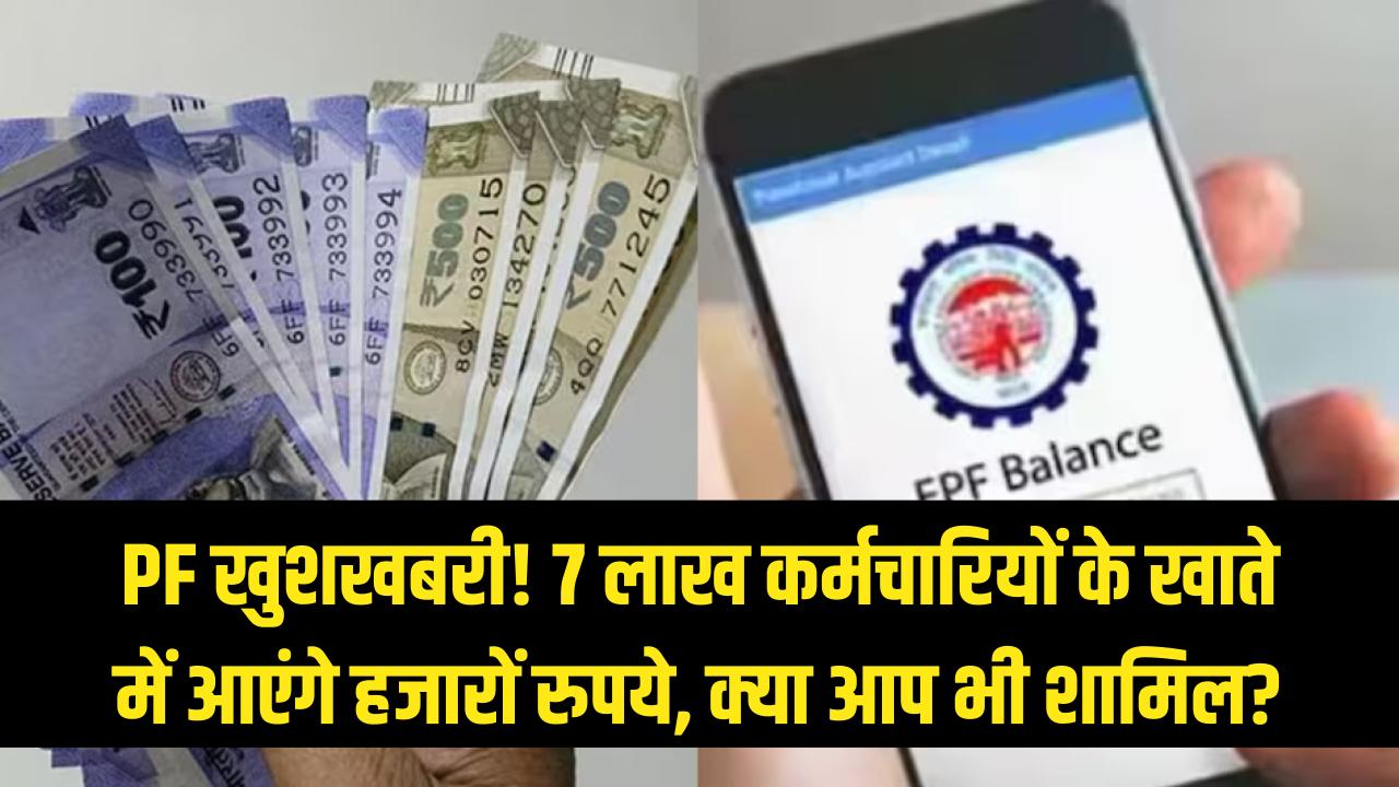 PF Good News: इन 7 लाख कर्मचारियों की चमकी किस्मत, खाते में आएंगे हजारों रुपये; क्या आप भी हैं शामिल?
