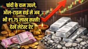 चांदी की कीमतों में अचानक आई तेजी! लेकिन ऑल-टाइम हाई से अब भी ₹1.75 लाख है सस्ती, देखें लेटेस्ट रेट